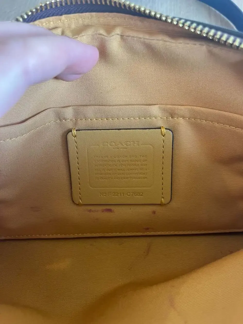 Coach, Color Block Pebble Leather, 2 Zipper Crossbody,Neutral,Gold,Luxury,Travel